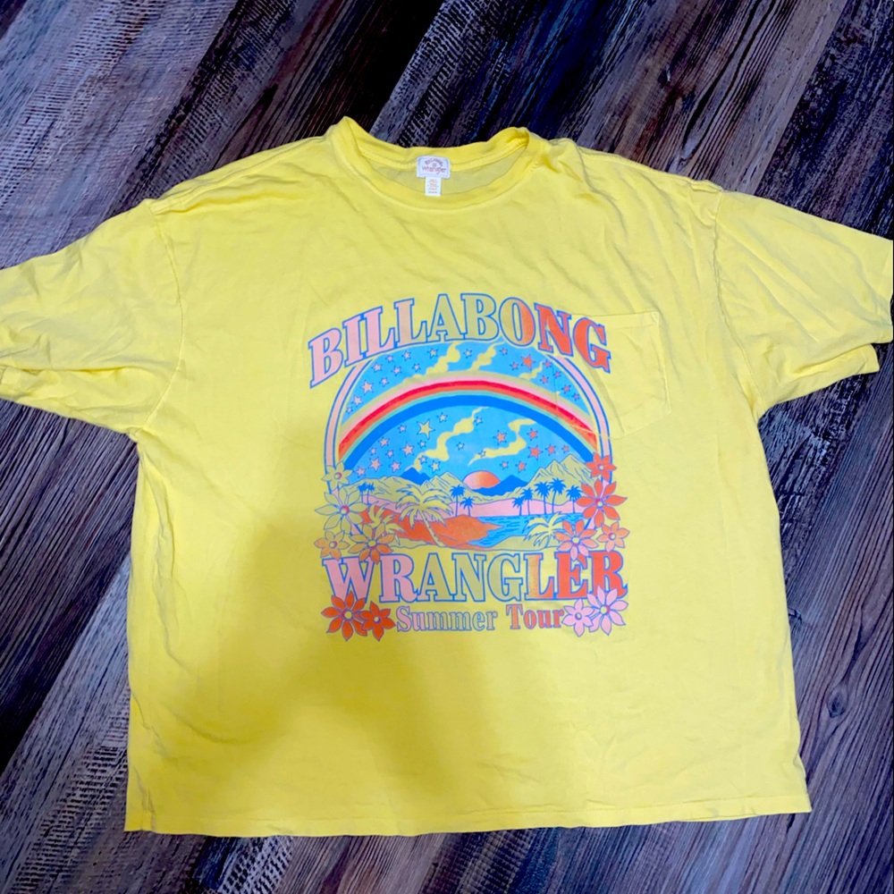 Billabong Wrangler Yellow Oversized Tee